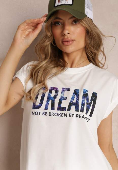 Biały 2-częściowy Komplet Dresowy z Szortami i T-shirtem Nariko 5