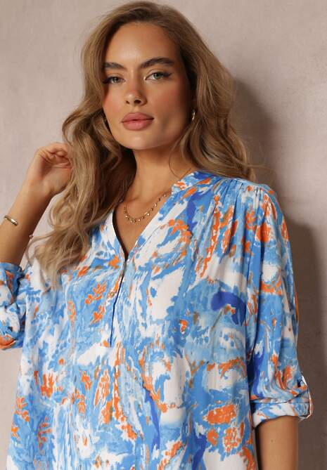 Niebieska Rozszerzana Bluzka z Wiskozy Ariasa 5