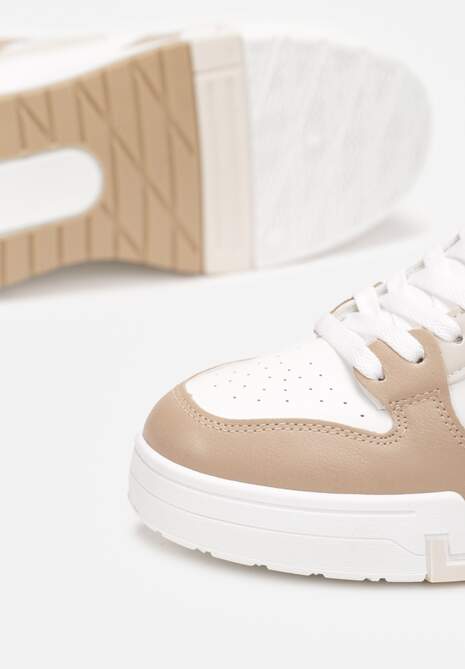 Ciemnobeżowe Sneakersy przed Kostkę na Platformie Elyminn 5