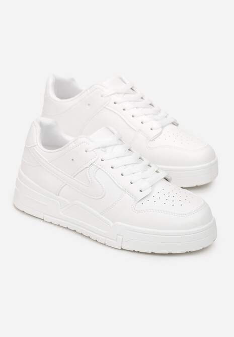 Białe Sneakersy przed Kostkę na Platformie Elyminn 4