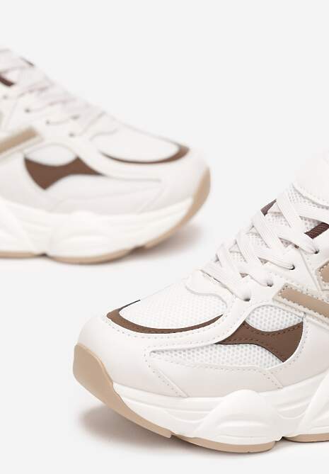 Białe Sneakersy przed Kostkę na Grubej Podeszwie Ahana 5