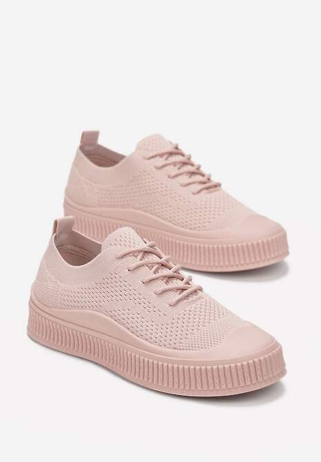 Pantofi sport roz cu șireturi cu gleznă joasă și talpă joasă Lezaya 4