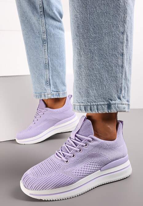 Sneakers Violet Deschis pe Talpă Groasă Olrova