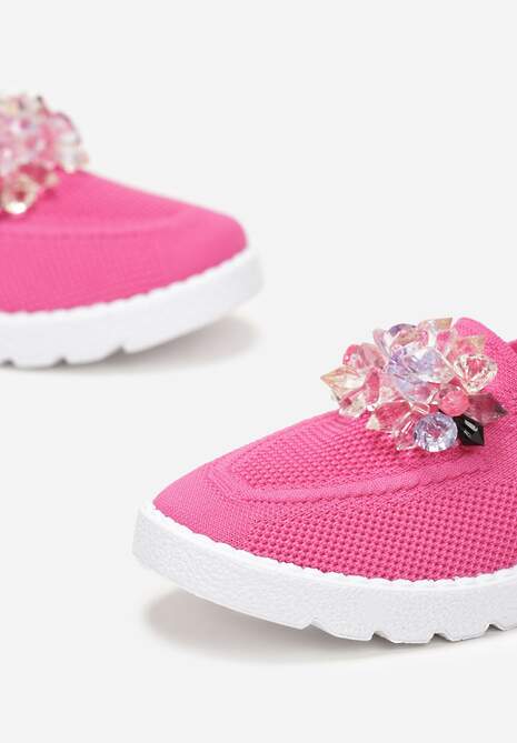 Ballet Flats Roz cu Inserție Elastică și Pietre Strasuri Epholi 5