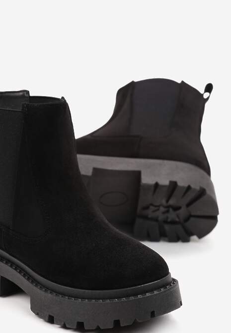 Botine negre cu talpa groasa Gosoga 5