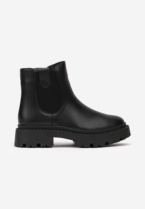 Botine Negre Chelsea pe Talpă Groasă Liraelia 4