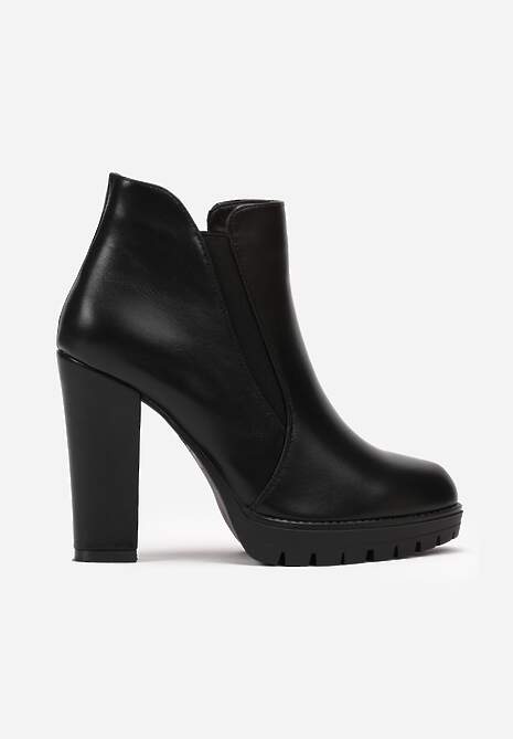 Botine Negre pe Platformă Joasă și Toc Bloc Firmina 4