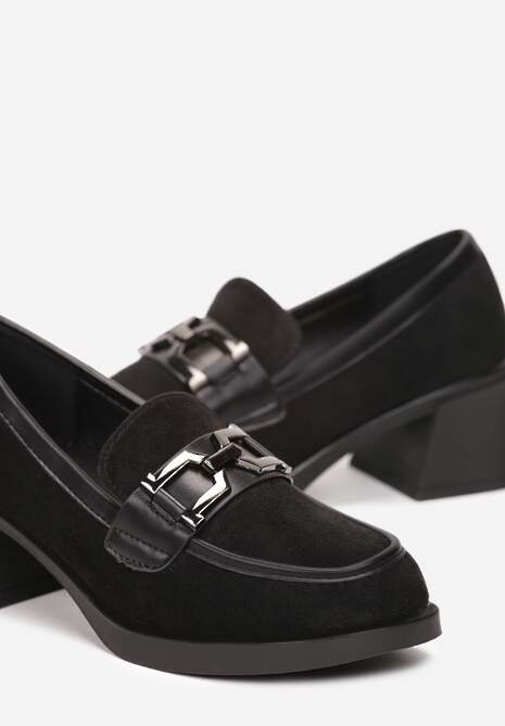Mocasini Negri din Imitatie de Piele Lacuită cu Toc Jos Aspandia 5