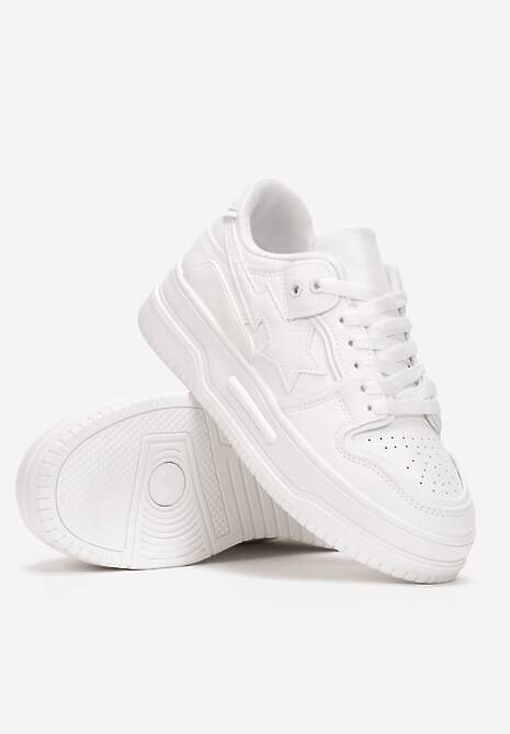 Białe Sneakersy przed Kostkę na Grubej Podeszwie Zhevnel 4