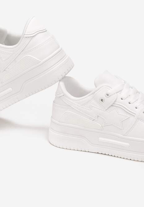 Białe Sneakersy przed Kostkę na Grubej Podeszwie Zhevnel 5