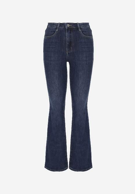 Granatowe Jeansy Dzwony z Regularnym Stanem Briris 6