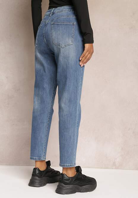 Niebieskie Jeansy Mom Fit z Wysokim Stanem Garmione 4