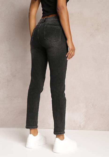 Czarne Jeansy Regular High Waist Kenslee 4