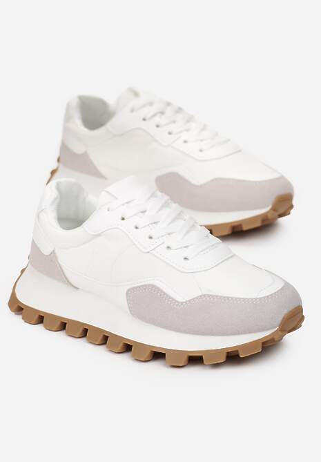 Białe Sneakersy przed Kostkę na Grubej Podeszwie Kapprine 4