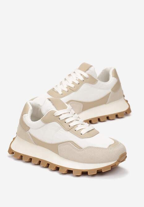 Sneakerși bej cu talpă groasă Kapprine 4