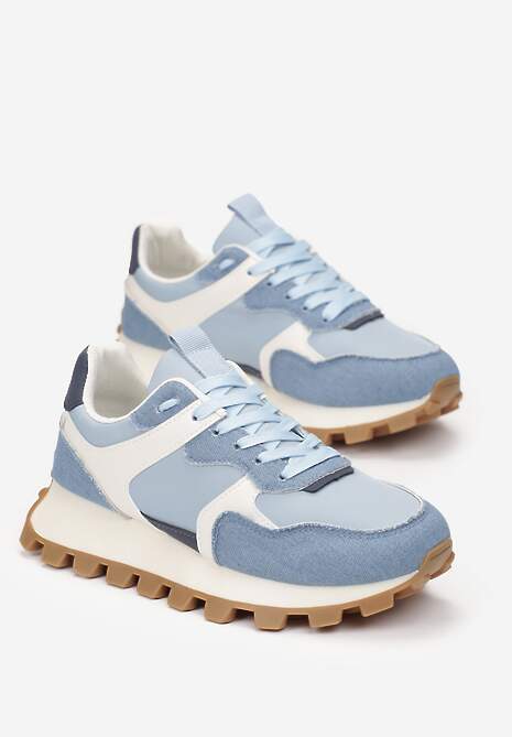 Niebieskie Sneakersy przed Kostkę na Grubej Podeszwie Erianeh 4