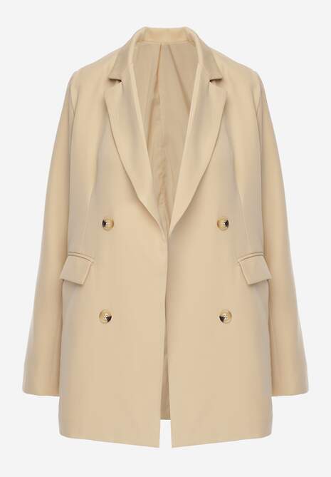 Jachetă bej cu revere Ruqae 6