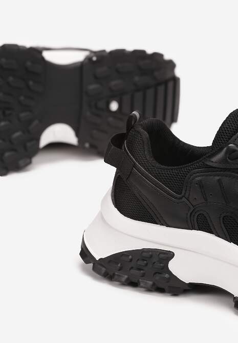 Sneakers Negri Platforma cu Șiret și Glezniera Amelm 5