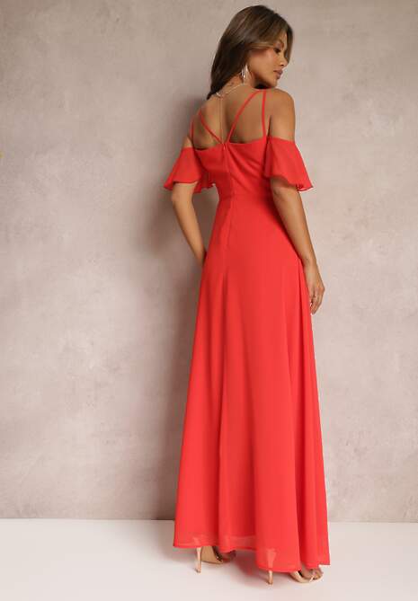 Rochie Maxi cu Croi în Formă de Plicuri Pe Bretele Subțiri Burwena 6