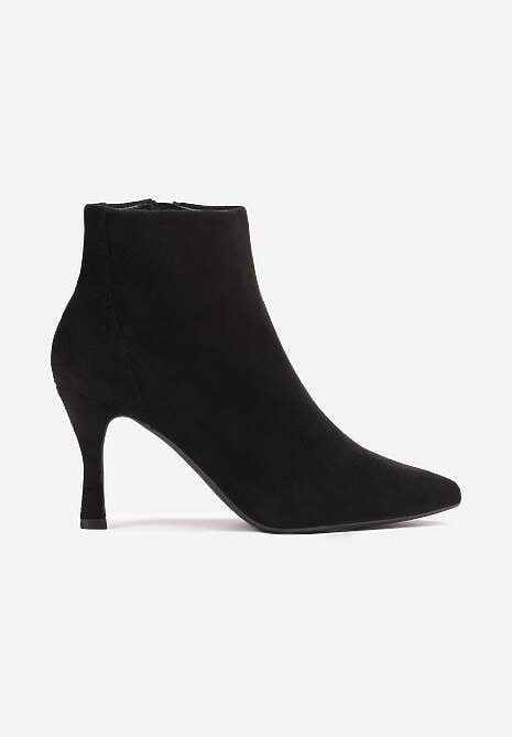 Botine Negre cu Fermoar pe Toc Mic din Imitatie de Camos Ruriana 4