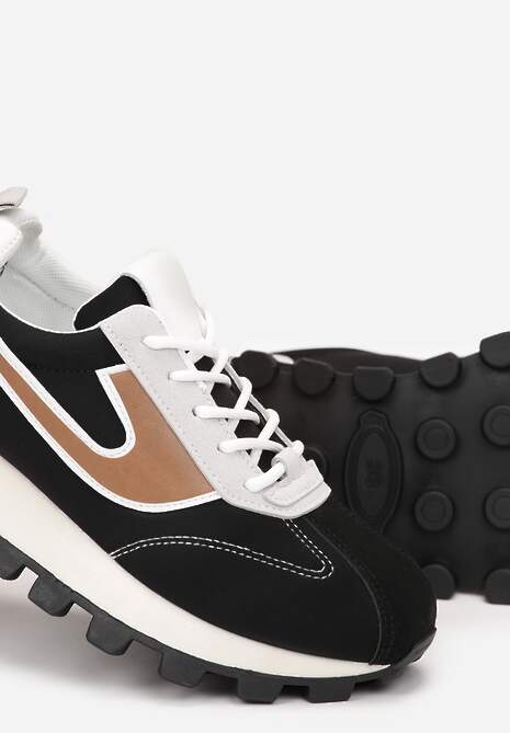 Sneakers negri cu talpă groasă Winnela 5