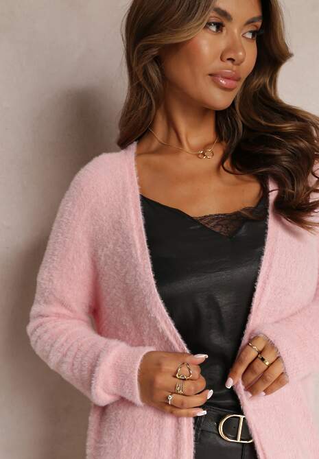 Różowy Dzianinowy Kardigan Oversize Mykiel 5