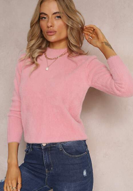 Różowy Sweter Wełniany Elisabema 4