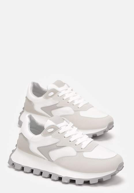 Białe Sneakersy przed Kostkę na Grubej Podeszwie Allita 4