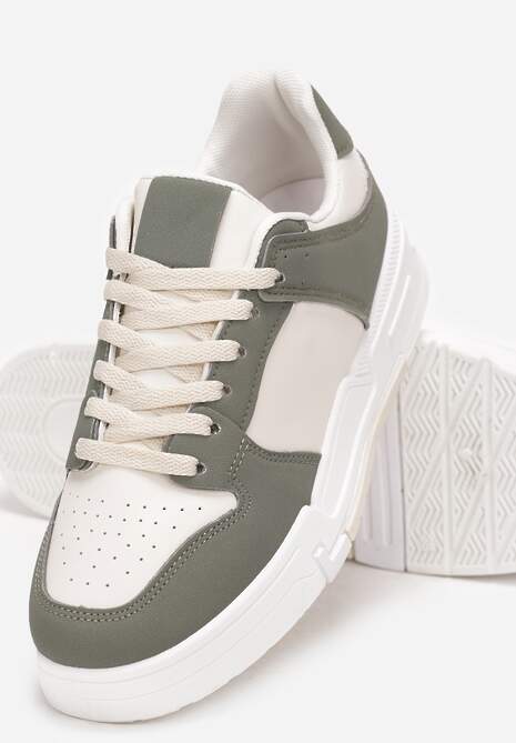 Zielone Sneakersy z Ozdobnymi Wstawkami Jeffeed 5