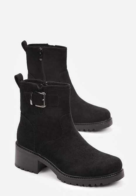 Botine Negre cu Toc Mic Anikkes 4