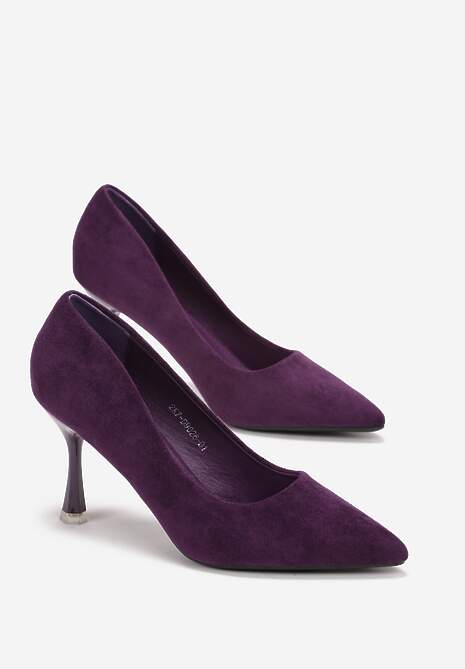 Pantofi cu Toc Violet cu Vârf Ascuțit Antara 4
