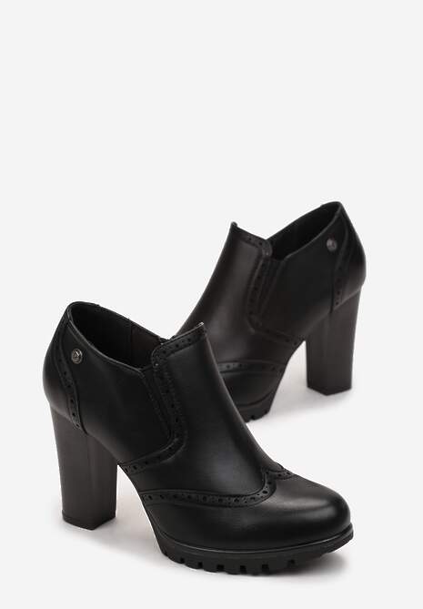 Botine negre cu toc Liniwen 4