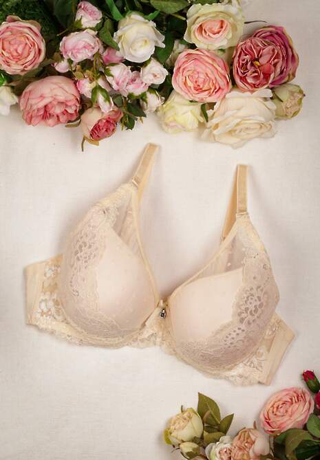 Sutien Bej din Dantelă Full Cup Romila