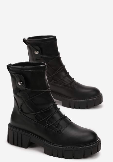 Botine Negre Workery Talpă Groasă Zelara 4