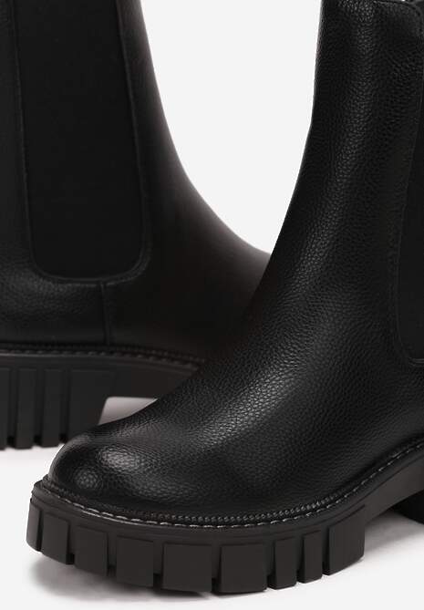 Botine negre cu platformă groasă și carâmb elastic Eloriella 5