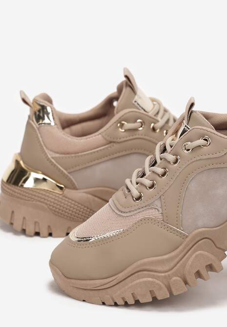 Ciemnobeżowe Sneakersy Myramia 5