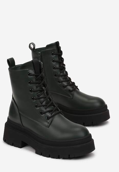 Zielone Botki Workery na Platformie Livaso 4