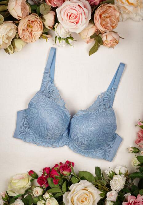 Sutien Push Up Albastru Deschis cu Dantelă Lizabe