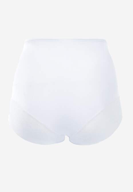 Białe Modelujące Majtki High Waist Ozdobione Koronką Nelare 6