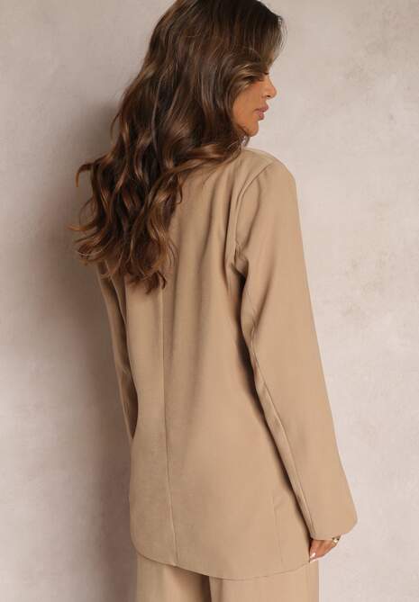 Bleumarin Jachetă Clasică cu Nasture și Buzunare Electrane 4