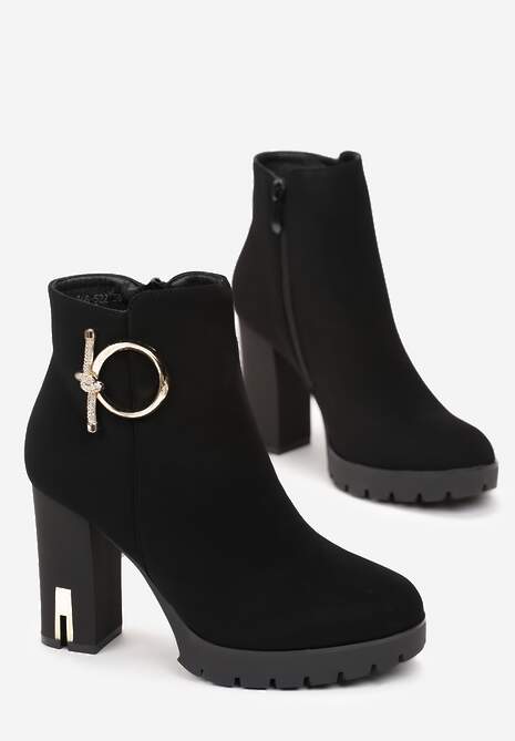 Botine Negre cu Toc și Platformă Basika 4