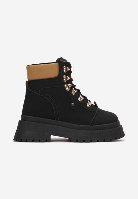 Czarne Traperki Leuna 5