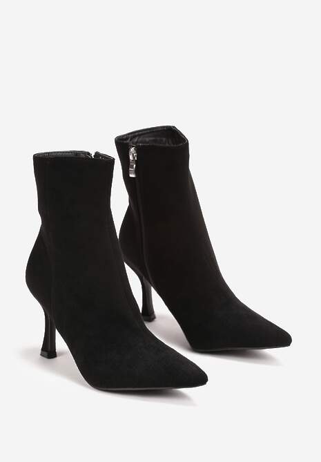 Botine Negre cu Toc Mic din Imitatie de Camos Naaria 4