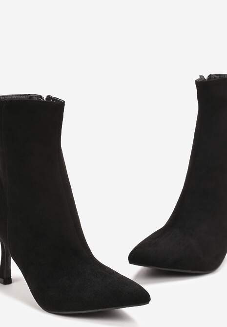 Botine Negre cu Toc Mic din Imitatie de Camos Naaria 5