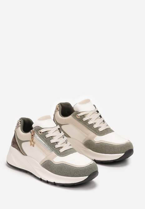 Sneakers Verzi pe Platformă cu Fermoar Chrysanthi 4