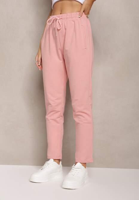 Pantaloni sport roz din bumbac Steviana 4
