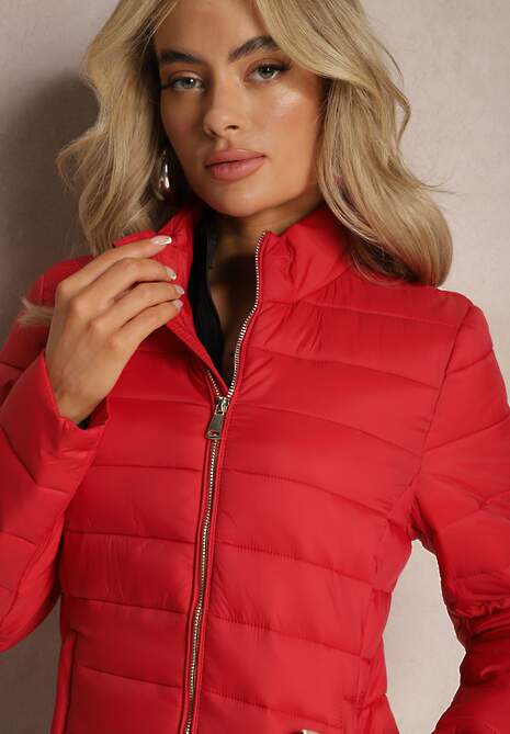 Czerwona Pikowana Kurtka Przejściowa Bez Kaptura Kristika 5