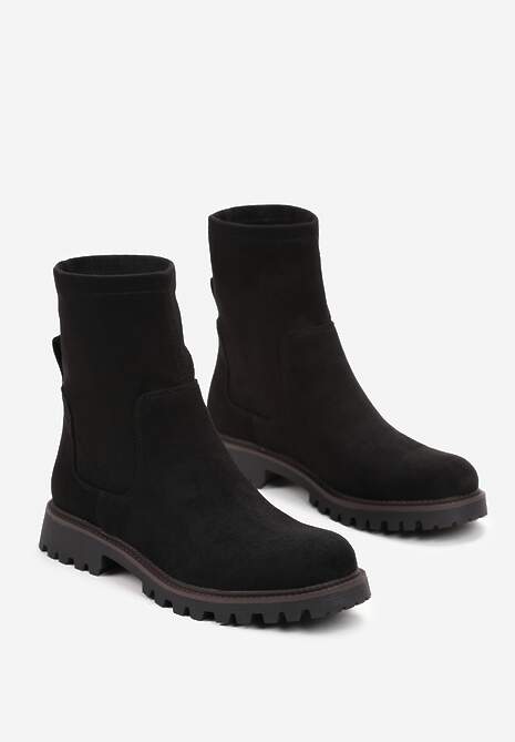 Botine negre din imitație de piele întoarsă Silvano 4