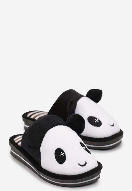 Papuci Negri cu Imagine de Panda Jenila 4