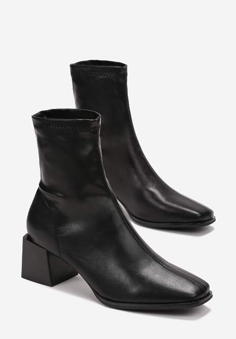 Botine Negre cu Toc Mic Sileurie 5